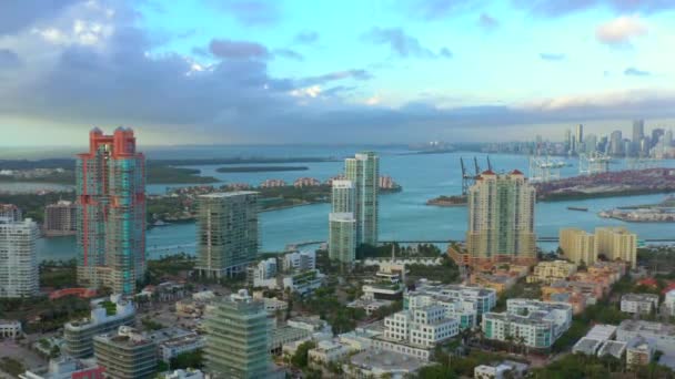 Luchtfoto Miami Beach Voorraad — Stockvideo