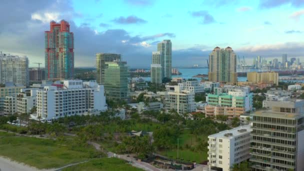 Воздушный Подъем Майами Бич — стоковое видео