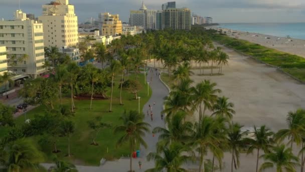 Luftbildläufer Miami Beach Halbmarathon 2018 — Stockvideo