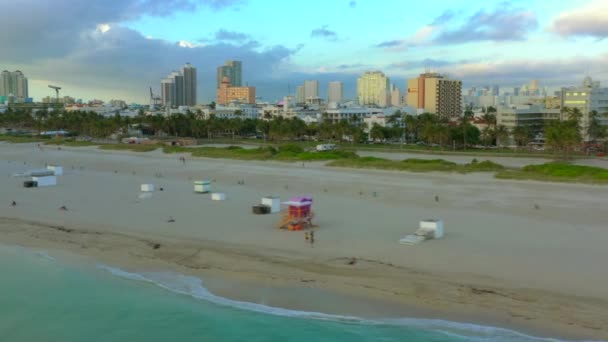 Beautiful Morning Colors Miami Beach — Stock Video