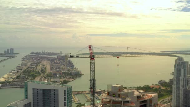 Cantiere Downtown Miami Gru — Video Stock