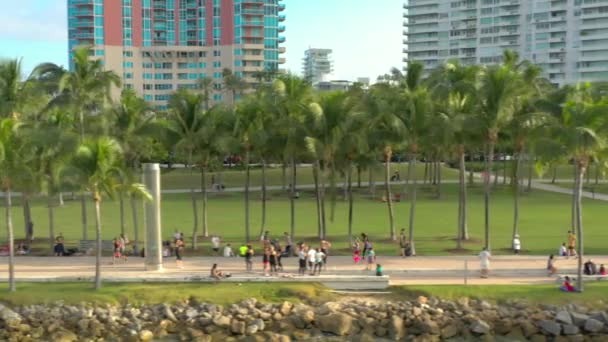 Miami Half Marathon Finish Antenn Drönare Videofilmer — Stockvideo