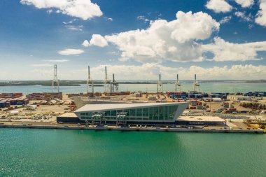 Hava dron fotoğraf Royal Caribbean terminal Port Miami