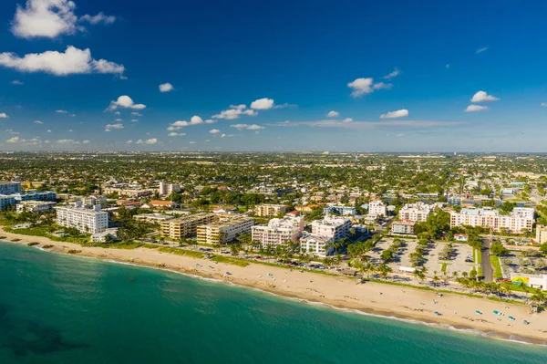 Aerial Shot Deerfield Beach Florida Shot Drone — Stock Photo, Image
