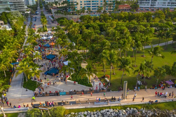Anteny 2018 Miami Beach Half Marathon Mety South Pointe Park — Zdjęcie stockowe