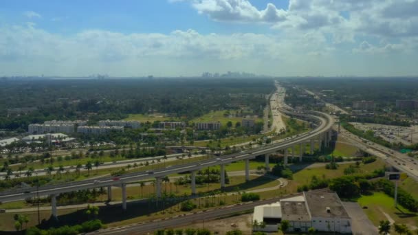 Luchtfoto Drone Videobeelden Golden Glades Snelweg Interchange Miami — Stockvideo