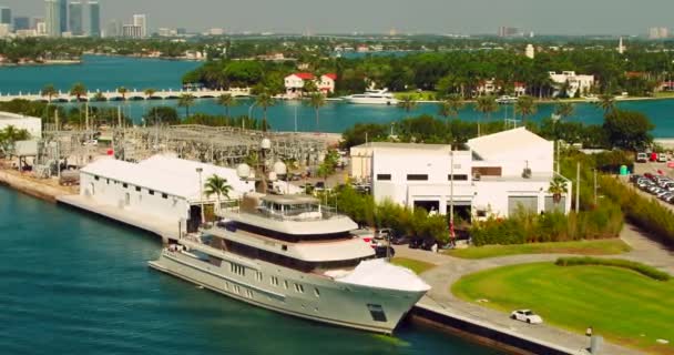 Megayacht Aerea Miami Drone Filmato — Video Stock