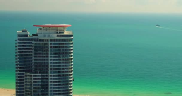 Flyg Miami Beach Florida Continuum Condo — Stockvideo