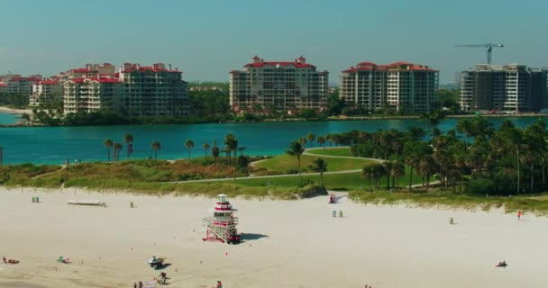Plavčík Věž Anténu Miami South Beach — Stock video
