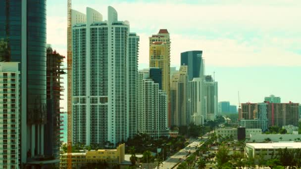 Aerial Video Megastad Sunny Isles Beach Miami Dade Strandnära Realty — Stockvideo