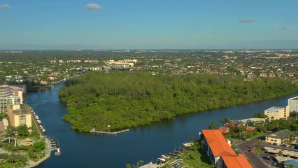 Deerfield Island Park Luchtfoto Beeldmateriaal — Stockvideo