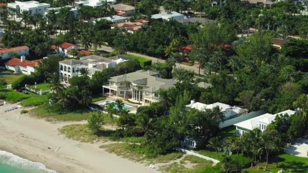 Drone Tiro Casas Luxo Golden Beach Florida — Vídeo de Stock