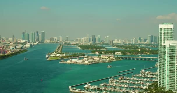 Passeio Aéreo Panorâmico Miami Beach — Vídeo de Stock