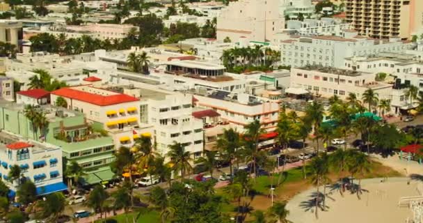 Beeldmateriaal Wereld Beroemde Ocean Drive Luchtfoto — Stockvideo