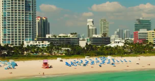 Wintertoerisme Miami Beach Luchtfoto Video — Stockvideo