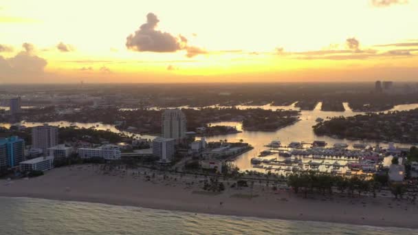 空中史诗拍摄劳德代尔堡佛罗里达州 — 图库视频影像