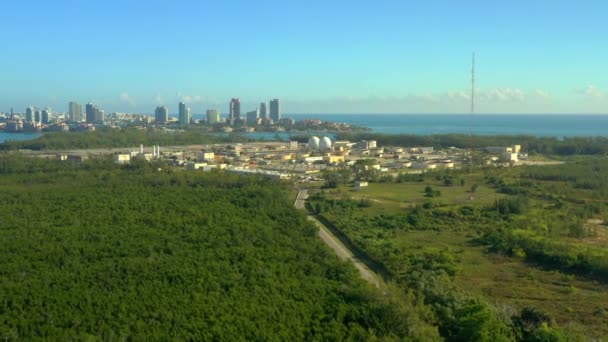 Luchtfoto Beeldmateriaal Centraal District Behandeling Plant Virginia Sleutel Miami Florida — Stockvideo