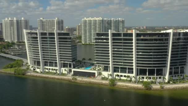 Materiał Wideo Antenowe Nieruchomości Prive Wyspa Miami Aventura — Wideo stockowe