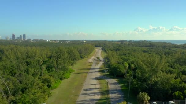 Entrada Vídeo Aéreo Para Virginia Key Miami Florida — Vídeo de Stock