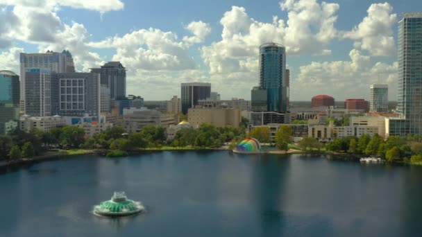 Letecké Video Orlando Florida Eola Park Jezero — Stock video