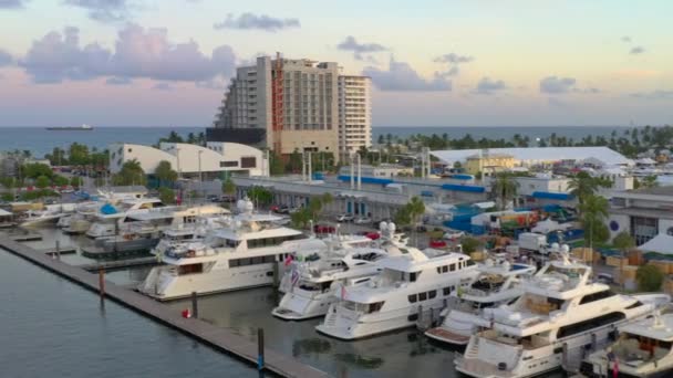 Jacht Staging Gebied Fort Lauderdale International Boat Show 2018 — Stockvideo