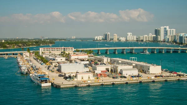 Légifotó Miami Beach Parti Őrség Haditengerészeti Bázis Állomás Sziget — Stock Fotó