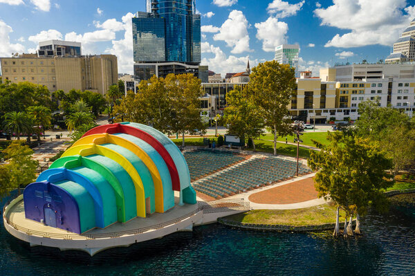 Aerial photo Lake Eola Amphitheather Orlando FL USA