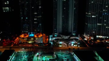 Hava video yeşim okyanus ve Beacch Sunny Isles geceleri