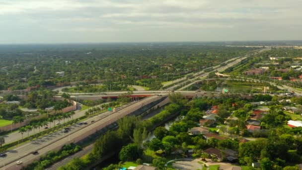 Aerial Film Kendall Miami Florida Motorvägar 836 Freeway — Stockvideo
