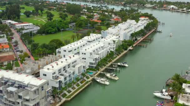 Antenne Miami Beach Normandië Shores — Stockvideo