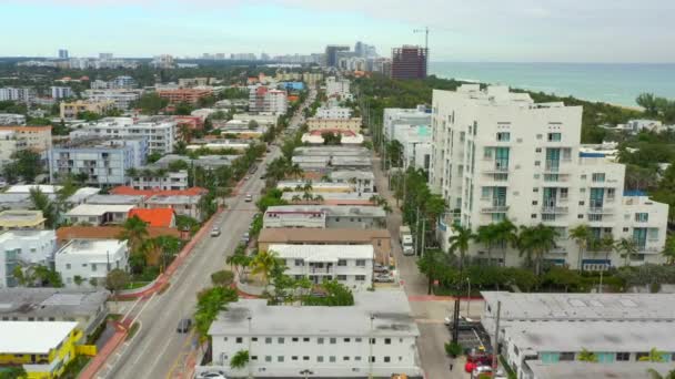 Luchtfoto Straten Van Miami Beach — Stockvideo