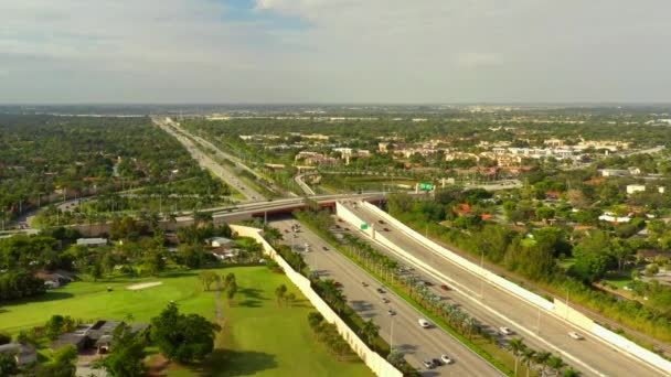 Luchtfoto Miami Kendall Snelwegen Buurten — Stockvideo