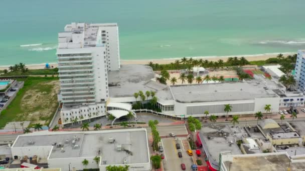 Aerial Video Deauville Beach Resort Miami Florida — Stock Video