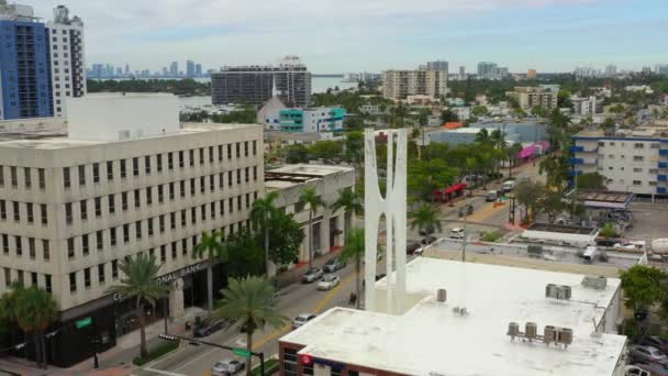 Lotnicze Wideo Kultowego Popularne Wspólnoty Bank Miami Beach — Wideo stockowe