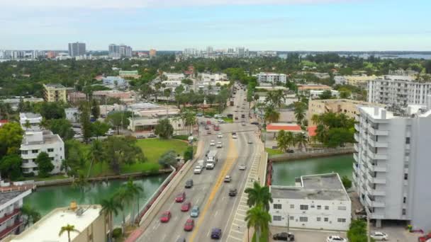 Video Aereo Normandie Isles Monument Miami Beach — Video Stock