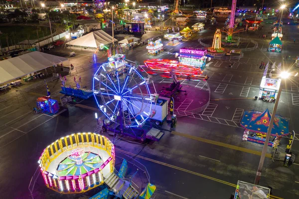 Εναέρια Νύχτα Φωτογραφία Νεολαίας Broward County Fair Hallandale Φλόριντα Των — Φωτογραφία Αρχείου