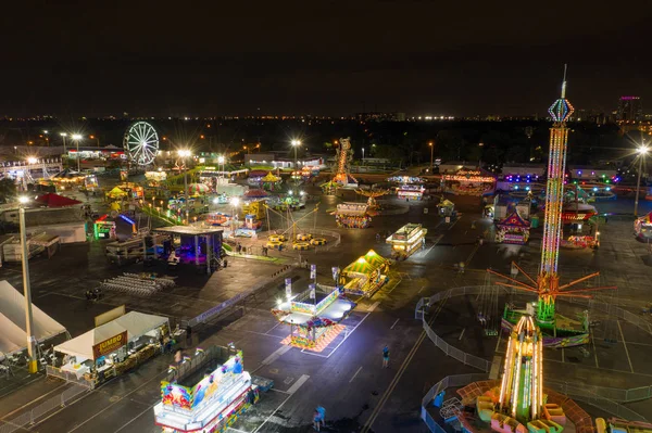 Noche Aérea Foto Broward County Feria Juvenil Hallandale Florida —  Fotos de Stock