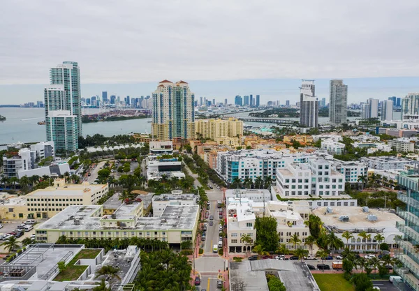 Letecká Dron Fotografie Miami Beach Usa — Stock fotografie