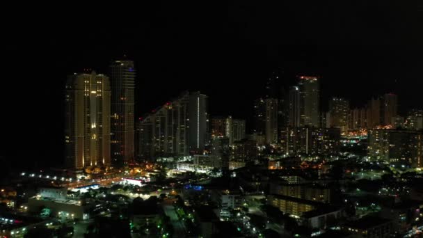 夜间空中迈阿密海滩佛罗里达州 — 图库视频影像