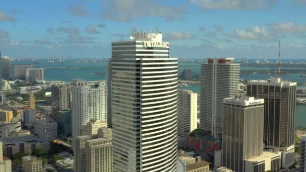 Edificio Bancario Totalbank Centro Miami Imágenes Aéreas Aviones Tripulados — Vídeo de stock