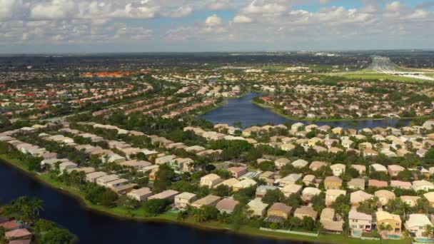 Aerial Helicopter Tour Pembroke Pines Florida Neighborhoods — Stock Video