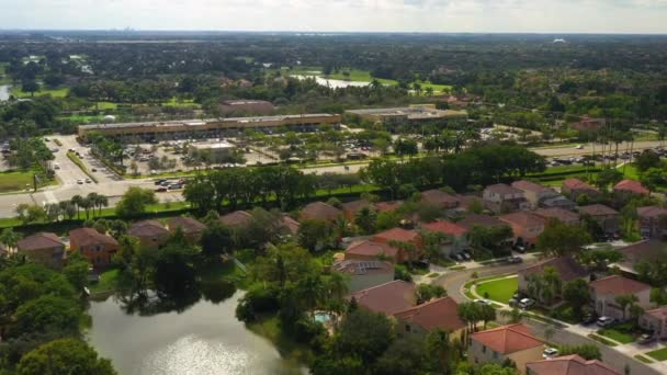 Vídeo Aéreo Cobblestone Plaza Pembroke Pines Florida — Vídeos de Stock