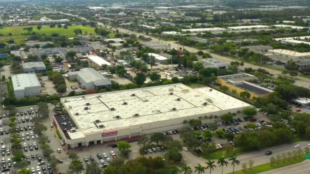 Costco Almacén Mayorista Pompano Beach Florida Material Aéreo — Vídeo de stock