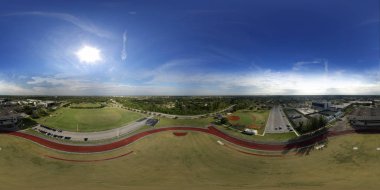 Hava apherical panorama bir kolej spor koşu parkuru