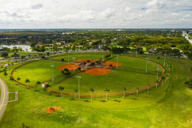 Aerial photo Tradewinds Park Coconut Creek Florida baseball fields clipart