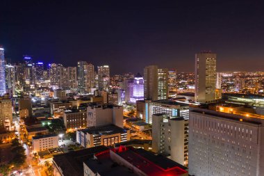 Downtown Miami Hava görüntü geceleri