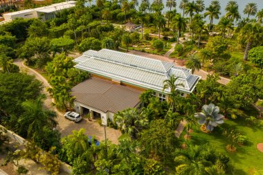 Havadan görüntü lüks konak Emlak Star Island Miami Beach