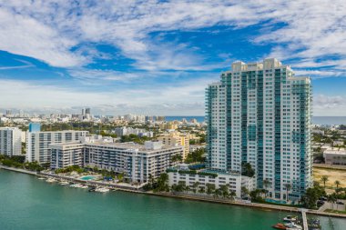 Havadan görüntü waterfront condominiums Miami Beach