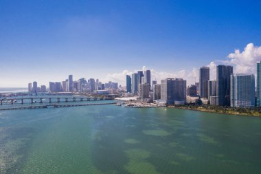Hava Edgewater Miami Downtown Biscayne Körfezi manzara fotoğrafçılığı
