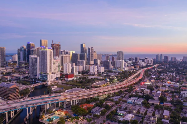 Aerials Downtown Miami Drone Photography — Stock Photo, Image